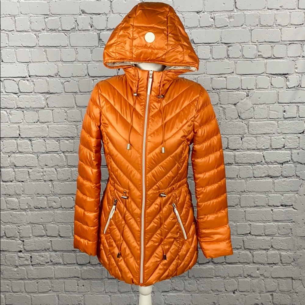 NWT French Connection orange puffer XS